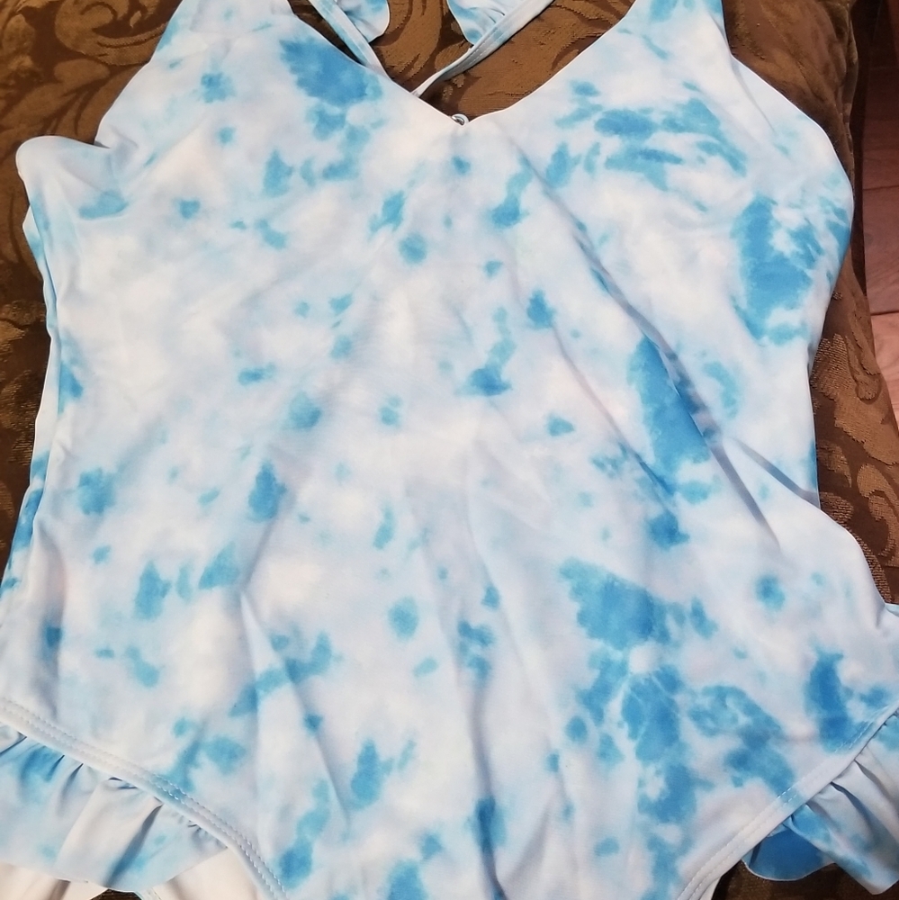 Shein swimsuit  one piece blue dye
